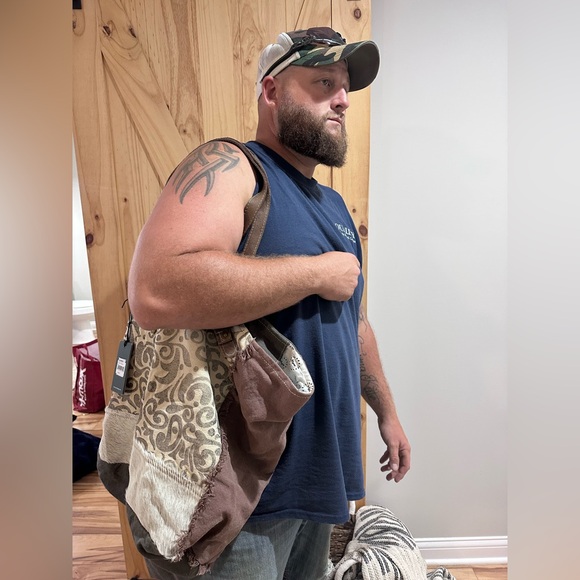 Myra Bag Brown and Cream Swirl Travel Tote - Picture 4 of 4